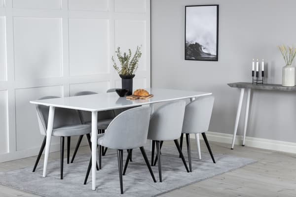 Polar spisebord 90x180cm hvid.