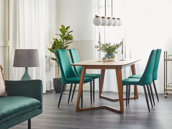 Spisebord Mørkt Tre Valnøttfinér MDF Gummitre Stallunderstell Stue