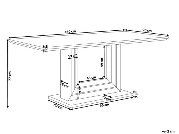 Spisebord Hvit MDF 180 x 90 cm Høyglanset stålunderstell Stue Moderne Design