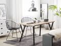 Miniatyrbilde 2 av 9: Spisebord lyst tre 140 x 80 cm svart metallben industriell