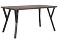 Miniatyrbilde 1 av 8: Spisebord mørkt tre svart metallben 140 x 80 cm moderne