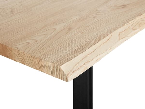 Spisebord i Lyst Tre Svart Metallben Rektangulært 180 x 90 cm Industriell Stil