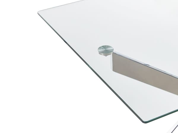 Spisebord Sølv Glassplate 120 x 70 cm Rektangulær Moderne Design