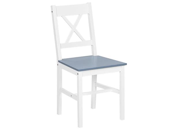 Spisesett hvitt massivt tre lys tretopp 4-seters 120 x 75 cm Moderne skandinavisk
