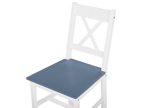 Spisesett hvitt massivt tre lys tretopp 4-seters 120 x 75 cm Moderne skandinavisk
