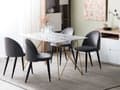Miniatyrbilde 2 av 8: Spisebord Marmoreffekt Hvit med Topplate Herdet Gullglass Metallben 140 x 80 cm Glam Stue