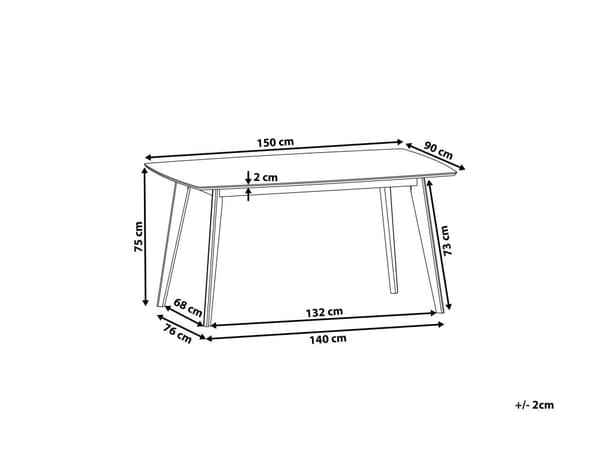Spisebord Mørkt tre MDF Ben i heltre 150 x 90 cm Rektangulær form 4 personer Tradisjonell stil Spisestue Kjøkken