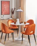 Miniatyrbilde 5 av 7: Spisebord hvitt 90 cm rundt 4 personer industriell stil