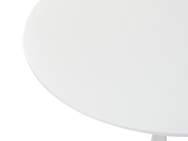 Spisebord hvitt 90 cm rundt 4 personer industriell stil