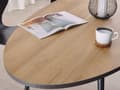 Miniatyrbilde 4 av 8: Spisebord mørkt tre/svart ovalt 180 x 90 cm metallben 4 personer moderne retro