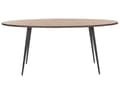 Miniatyrbilde 5 av 8: Spisebord mørkt tre/svart ovalt 180 x 90 cm metallben 4 personer moderne retro