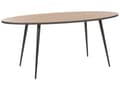 Miniatyrbilde 1 av 8: Spisebord mørkt tre/svart ovalt 180 x 90 cm metallben 4 personer moderne retro