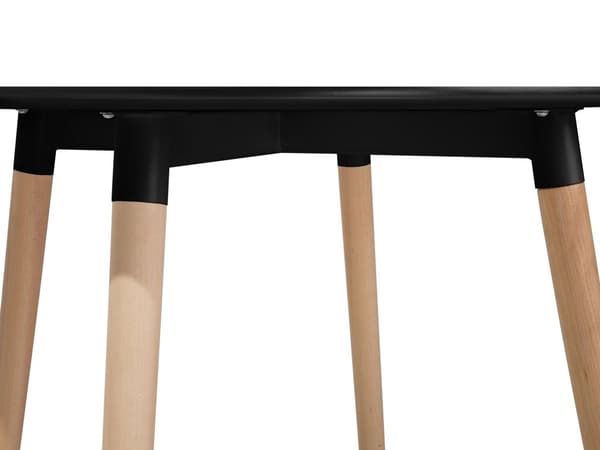 Spisebord Svart Bøk ø 90 cm Rundt Kjøkken Stue Minimalistisk