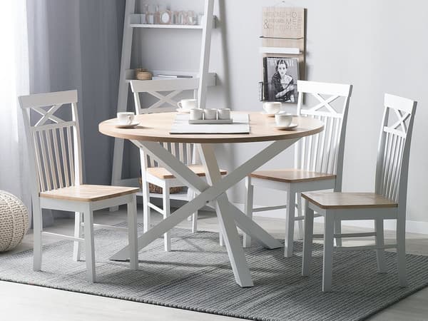 Spisebord Lyst Tre Hvitt ø 120 cm Rundt Skandinavisk