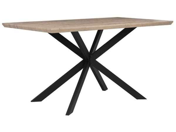 Spisebord lyst tre svarte ben i metall 140 x 80 cm moderne