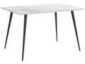 Miniatyrbilde 1 av 8: Spisebord Hvit marmorplate Svarte metallben Rektangulært 120 x 80 cm for 4 personer Moderne glamourstil