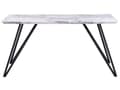 Miniatyrbilde 4 av 7: Spisebord hvit med svart MDF-plate Metallben 150 x 80 cm Marmoreffekt Glamour Industrial