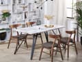 Miniatyrbilde 2 av 7: Spisebord hvit med svart MDF-plate Metallben 150 x 80 cm Marmoreffekt Glamour Industrial