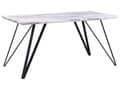 Miniatyrbilde 1 av 7: Spisebord hvit med svart MDF-plate Metallben 150 x 80 cm Marmoreffekt Glamour Industrial