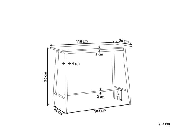 Spisebord Hvit MDF Bordplate 90 x 50 cm Metall Tre finish Metallben Minimalistisk Design