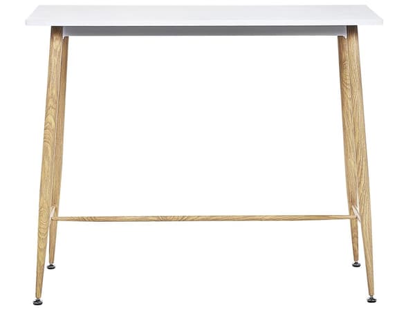 Spisebord Hvit MDF Bordplate 90 x 50 cm Metall Tre finish Metallben Minimalistisk Design