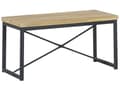 Miniatyrbilde 6 av 11: Spisesett Lett Tre Topp Svart Stålramme Rektangulært bord 110 x 70 cm 4-seter med 2 stoler og benk