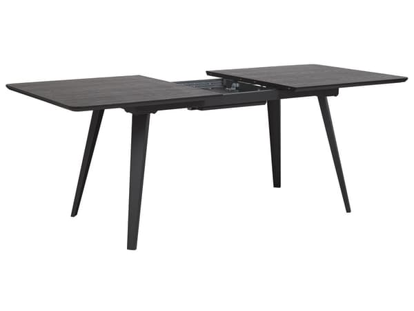 Spisebord uttrekkbart svart 160/200 x 90 cm moderne