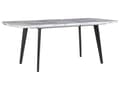 Miniatyrbilde 1 av 10: Spisebord MDF med marmoreffekt Svarte jernben Uttrekkbar plate Rektangulært 160/200 x 90 cm Moderne design