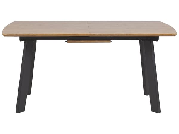 Spisebord mørkt tre svart ben uttrekkbart 160/200 cm moderne
