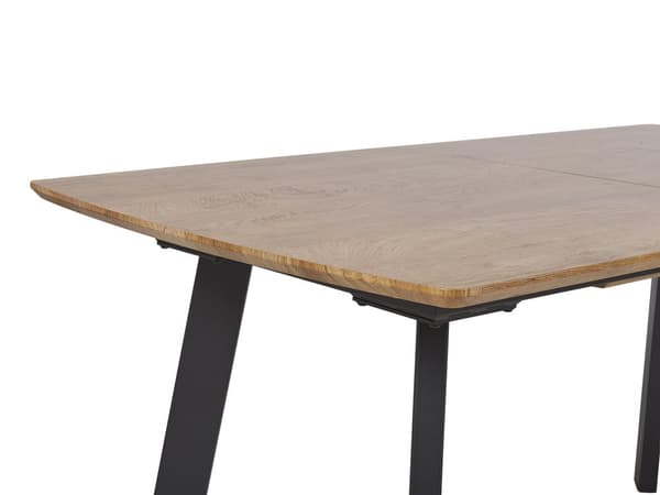 Spisebord mørkt tre svart ben uttrekkbart 160/200 cm moderne