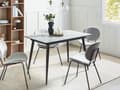Miniatyrbilde 4 av 10: Uttrekkbar Spisebord Hvit 120/150 x 80 cm Marmoreffekt Metallben Moderne design