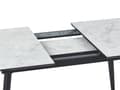 Miniatyrbilde 8 av 10: Uttrekkbar Spisebord Hvit 120/150 x 80 cm Marmoreffekt Metallben Moderne design