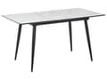 Miniatyrbilde 1 av 10: Uttrekkbar Spisebord Hvit 120/150 x 80 cm Marmoreffekt Metallben Moderne design