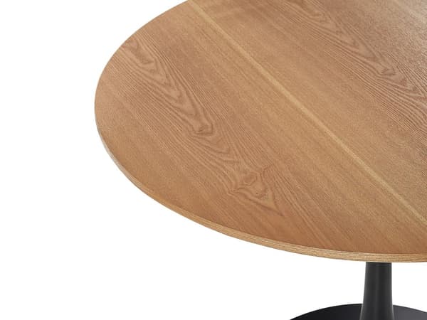 Spisebord Lyst tre med sort MDF-plate 90 cm Metall Industrielt rundt Kjøkkenbord
