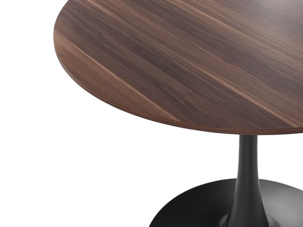 Spisebord Mørkt Tre Svart MDF-plate 90 cm Industrielt Rundt Kjøkkenbord