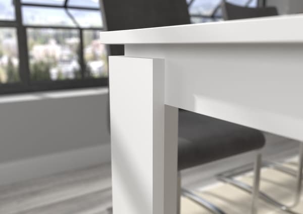 Titan spisebord 160/200 cm inkl. tillægsplade hvid.