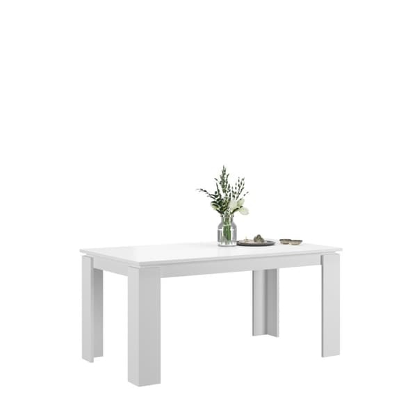 Titan spisebord 160/200 cm inkl. tillægsplade hvid.
