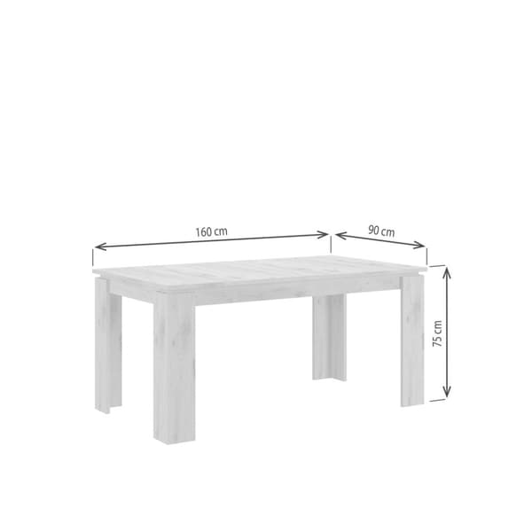 Titan matbord 160/200 cm inkl. tillägsskivor ek dekor.