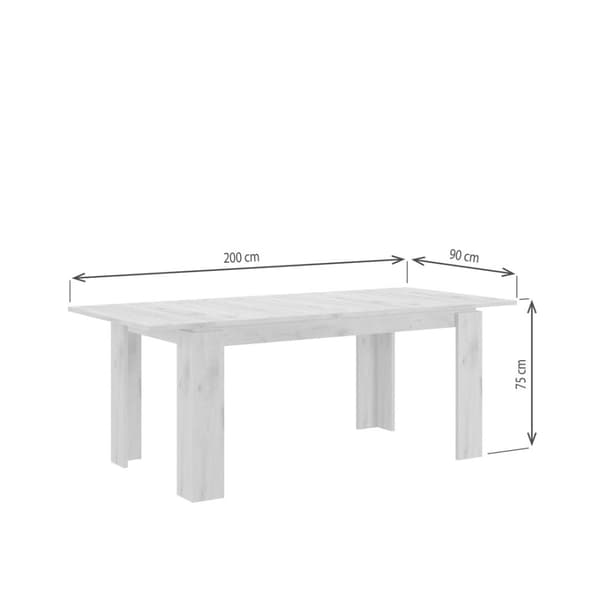 Titan matbord 160/200 cm inkl. tillägsskivor ek dekor.