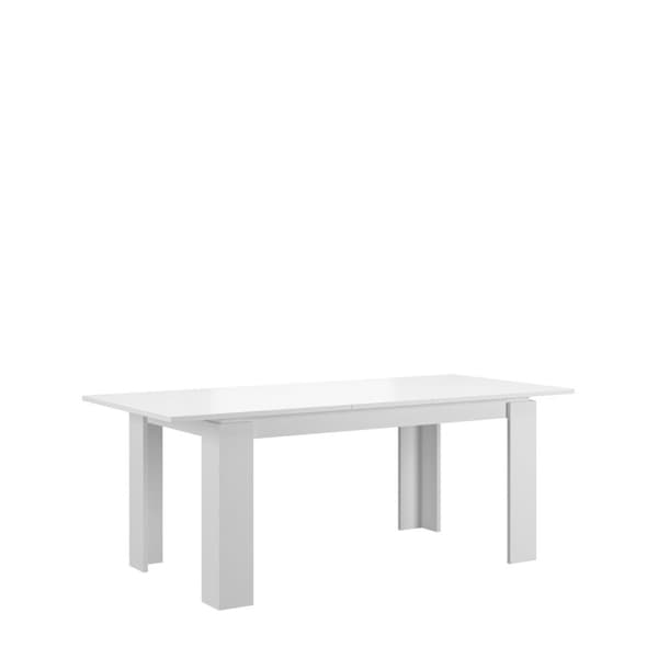 Titan spisebord 160/200 cm inkl. tilleggsplater hvit.
