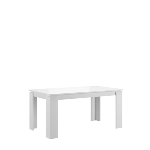 Titan spisebord 160/200 cm inkl. tilleggsplater hvit.
