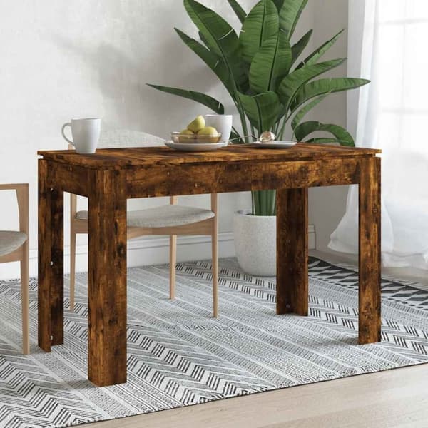vidaXL Ruokapöytä savutammi 120x60x76 cm tekninen puu