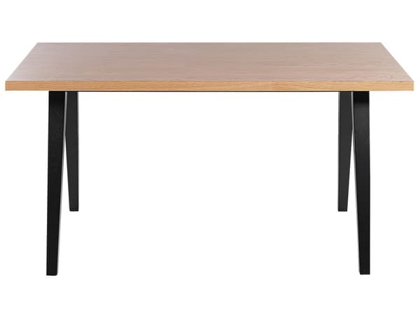 Spisebord Lyst Træ med Grå Gummiben Bordplade MDF Finer Køkkenbord