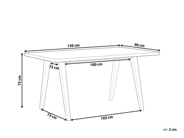 Matbord Ljus Trä och Grå Gummiträ 150 x 90 cm Ben MDF Skiva i Ekfanér