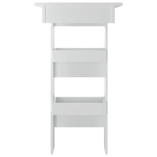 vidaXL Veggmontert barbord høyglans hvit 102x45x103,5cm konstruert tre