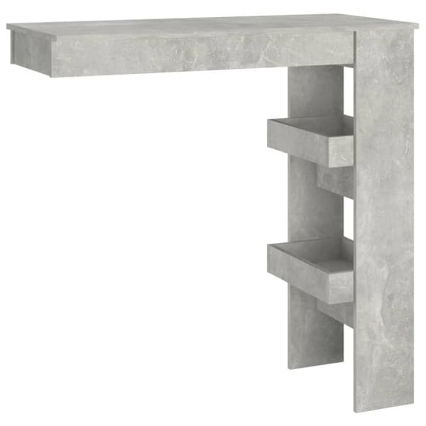 vidaXL Barbord väggmonterat betonggrå 102x45x103,5 cm konstruerat trä