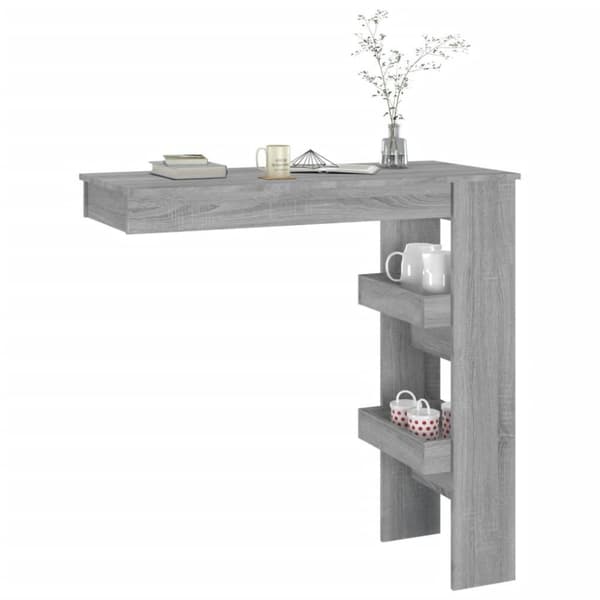 vidaXL Veggmontert barbord grå sonoma 102x45x103,5 cm konstruert tre