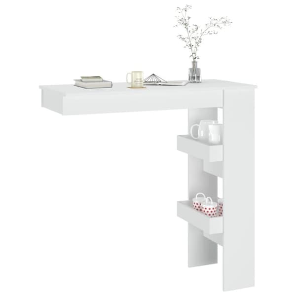 vidaXL vægmonteret barbord 102x45x103,5 cm konstrueret træ hvid