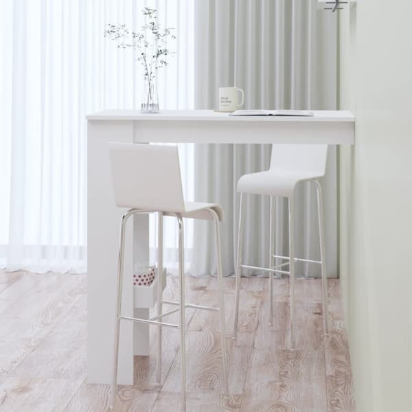 vidaXL vægmonteret barbord 102x45x103,5 cm konstrueret træ hvid