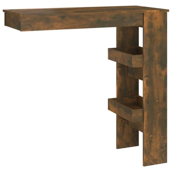vidaXL Baaripöytä seinälle savutammi 102x45x103,5 cm tekninen puu